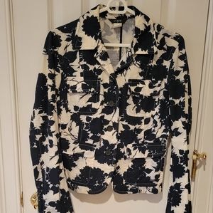 J Crew navy blue and white blazer/light jacket